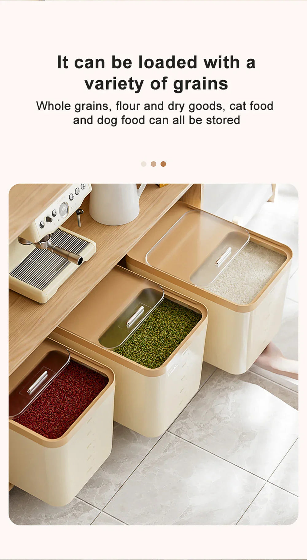 10KG Storage Container – Sealed Cereal, Pet Food, Rice, or Flour Dispenser with Buckle