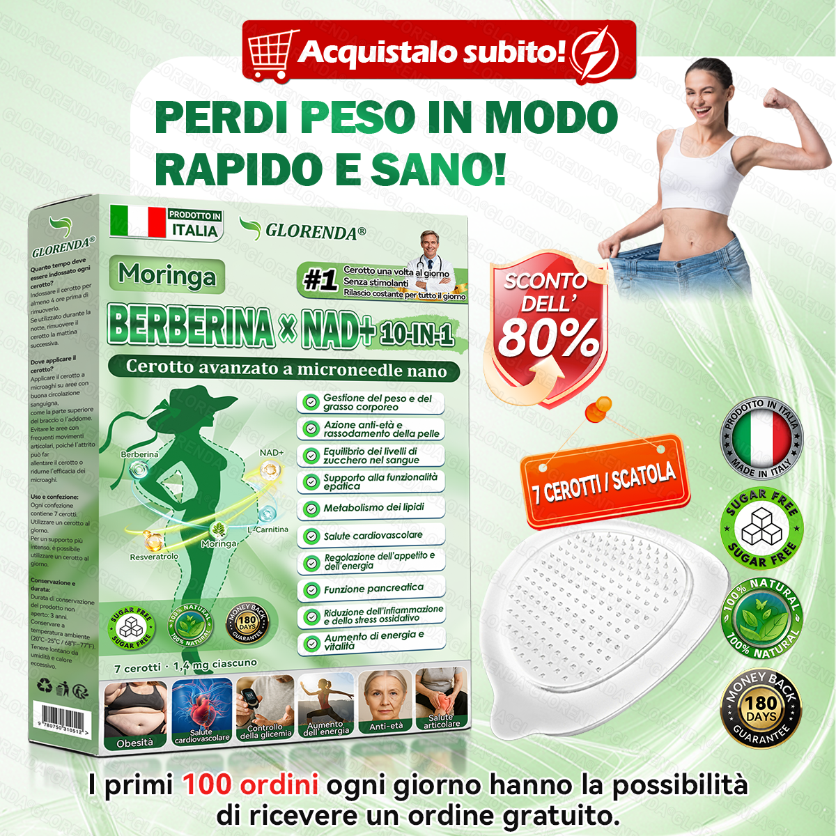 𝐆𝐋𝐎𝑹𝑬𝗡𝗗𝗔® 𝑴𝒐𝒓𝒊𝒏𝙜𝙖 · 𝘽𝙚𝙧𝙗𝙚𝙧𝒊𝒏𝒆 × 𝐍𝐴𝑫+ 10-i𝐧-1 𝐂𝐞𝐫𝐨𝐭𝐭𝒐 𝐀𝐯𝐚𝐧𝐳𝐚𝒕𝒐 𝑵𝒂𝙣𝙤 𝐌𝐢𝐜𝐫𝐨𝐧𝒆𝒆𝒅𝒍𝒆 (𝐒𝐨𝐥𝐨 𝐮𝐧𝐚 𝐯𝐨𝐥𝐭𝐚 𝐚𝐥 𝐠𝐢𝐨𝐫𝐧𝐨, 𝐜𝐚𝐦𝐛𝐢𝐚𝐦𝐞𝐧𝐭𝐢 𝐯𝐢𝐬𝐢𝐛𝐢𝐥𝐢 𝐢𝐧 𝟕 𝐠𝐢𝐨𝐫𝐧𝐢) 𝐏𝐞𝐫 𝐨𝐛𝐞𝐬𝐢𝐭à, 𝐩𝐞𝐥𝐥𝐞 𝐫𝐢𝐥𝐚𝐬𝐬𝐚𝐭𝐚, 𝐝𝐢𝐚𝐛𝐞𝐭𝐞, 𝐚𝐩𝐧𝐞𝐚 𝐧𝐨𝐭𝐭𝐮𝐫𝐧𝐚, 𝐩𝐫𝐨𝐛𝐥𝐞𝐦𝐢 𝐚𝐫𝐭𝐢𝐜𝐨𝐥𝐚𝐫𝐢 𝐞 𝐦𝐨𝐥𝐭𝐨 𝐚𝐥𝐭𝐫𝐨
