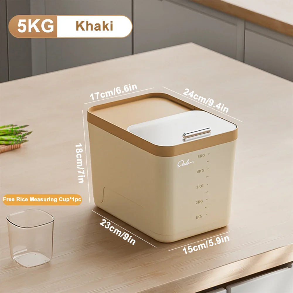 10KG Storage Container – Sealed Cereal, Pet Food, Rice, or Flour  Dispenser with Buckle